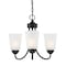 Designers Fountain Malone 3 Light Transitional Matte Black with Frosted Glass Shades Chandelier For Dining Rooms D267M-3CH-MB - alternate 1